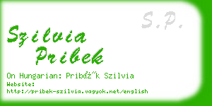 szilvia pribek business card
